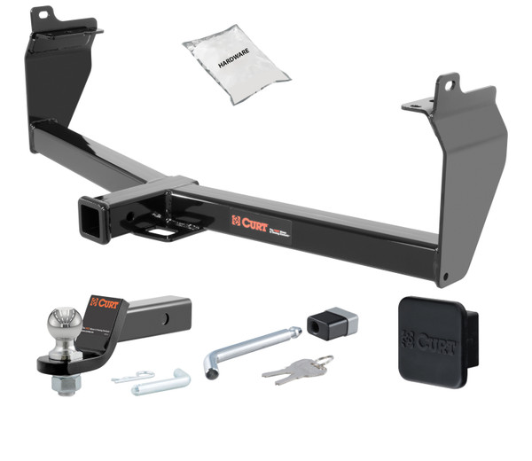 14 - 19 JEEP Cherokee 2in. CURT Trailer Hitch + Ball Mount + Cover + Lock Kit HWA1531 - CURT
