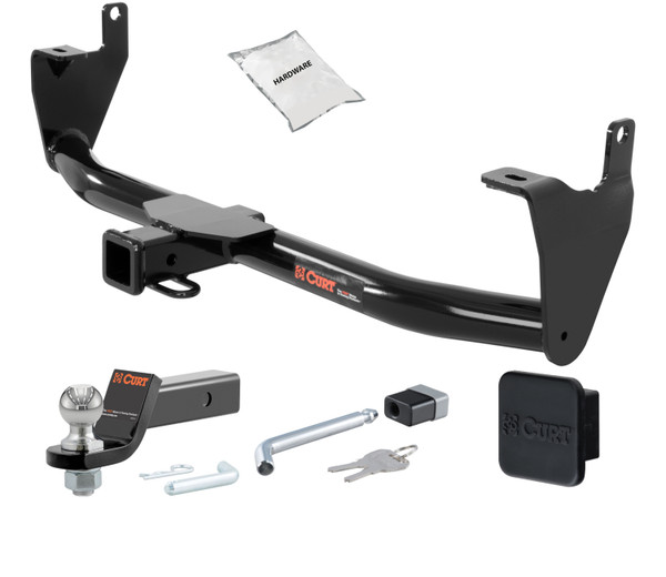 16 - 21 Ford FORD Excluding Trekking 2in. CURT Trailer Hitch + Ball Mount + Cover + Lock Kit HWA782 - CURT