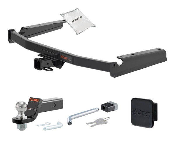 14 - 19 Toyota Highlander 2in. CURT Trailer Hitch + Ball Mount + Cover + Lock Kit HWA2393 - CURT