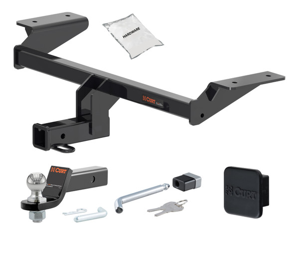 21 - 24 Ford Mustang Mach-E 2in. CURT Trailer Hitch + Ball Mount + Cover + Lock Kit HWA972 - CURT