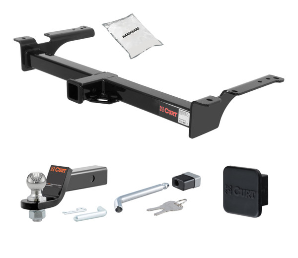 75 - 06 Ford Econoline van 2in. CURT Trailer Hitch + Ball Mount + Cover + Lock Kit HWA798 - CURT
