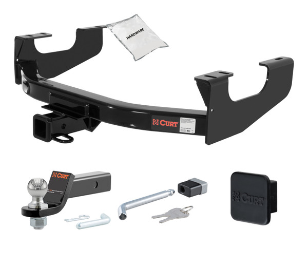 99 - 16 Ford F-350 Super Duty Excluding cab & chassis 2in. CURT Trailer Hitch + Ball Mount + Cover + Lock Kit HWA901 - CURT