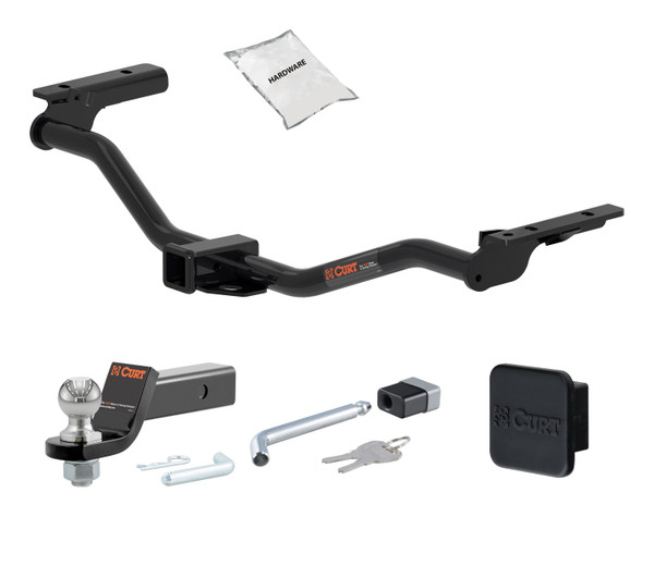 13 - 19 Ford Police Interceptor Utility 2in. CURT Trailer Hitch + Ball Mount + Cover + Lock Kit HWA973 - CURT