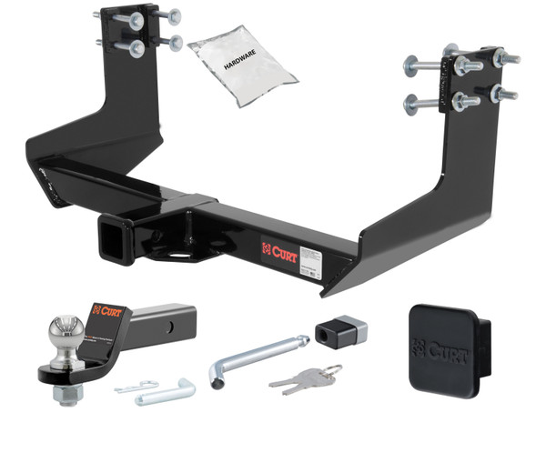 07 - 09 Dodge Sprinter 3500  144" WB with factory step bumper 2in. CURT Trailer Hitch + Ball Mount + Cover + Lock Kit HWA767 - CURT