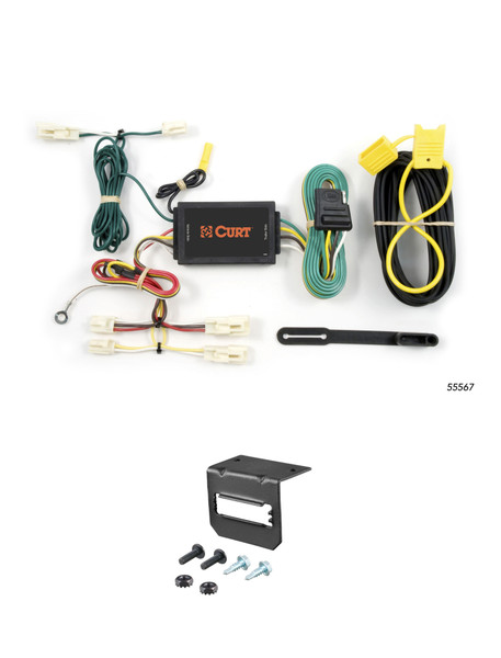 12-17 Toyota Camry Excluding SE CURT 4-flat Plug and Play Trailer Wiring - CURT