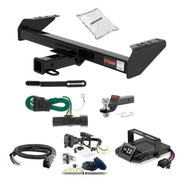 79-00 GMC C2500 With 10" step bumper 2 CURT Trailer Hitch + Assure Proportional Brake Controller Kit HBCW1047 - CURT