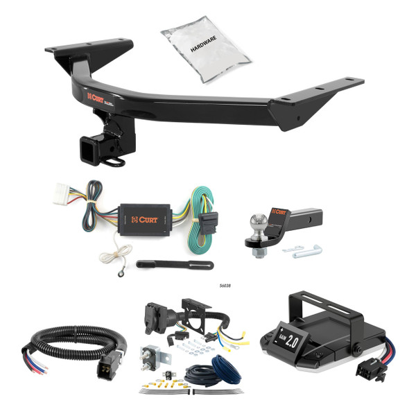 22 - 25 Acura MDX  -- 2 CURT Trailer Hitch + Assure Proportional Brake Controller Kit HBCW7 - CURT