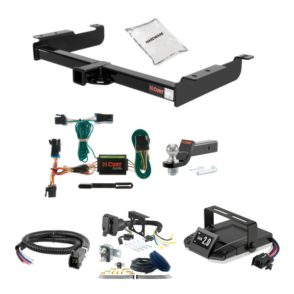 96-14 Chevrolet Express 1500 2 CURT Trailer Hitch + Assure Proportional Brake Controller Kit HBCW345 - CURT