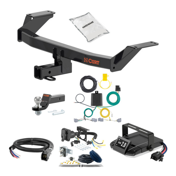 81-84 Toyota Cressida Sedan FLAT CURT Trailer Hitch + Assure Proportional Brake Controller Kit HBCW2384 - CURT