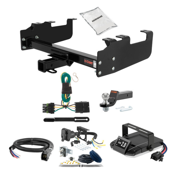 88-00 Chevrolet K3500 With dual exhaust 2 CURT Trailer Hitch + Assure Proportional Brake Controller Kit HBCW393 - CURT