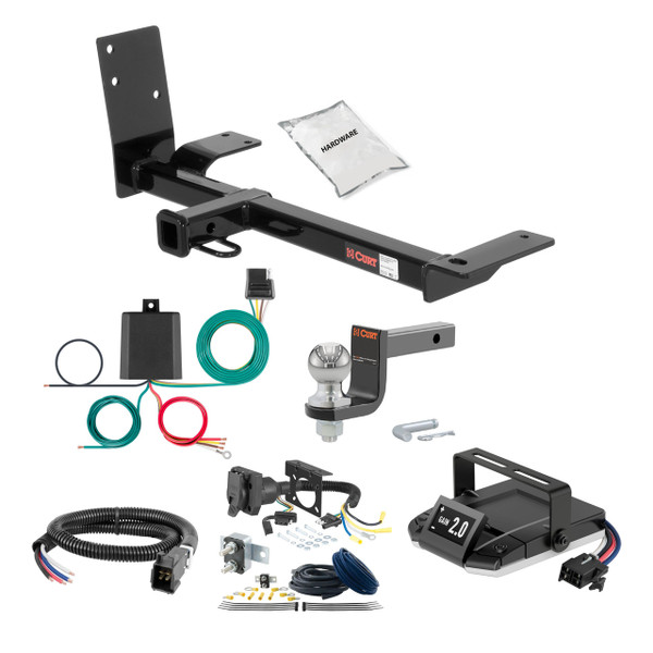 12-15 Volkswagen Beetle Hatchback, excluding gas turbo and AdBlue tank 1.25 CURT Trailer Hitch + Assure Proportional Brake Controller Kit HBCW2470 - CURT