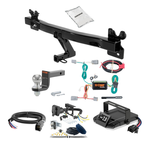 00-04 Volvo S40 4th digit of VIN is 'V' 1.25 CURT Trailer Hitch + Assure Proportional Brake Controller Kit HBCW2540 - CURT