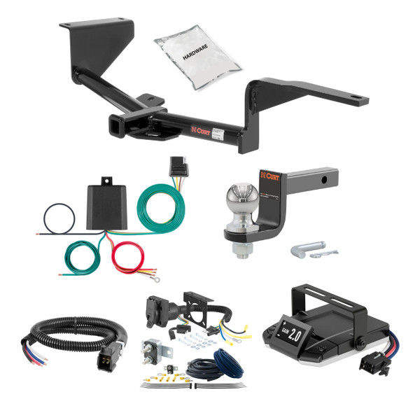 12-17 KIA Rio Hatchback 1.25 CURT Trailer Hitch + Assure Proportional Brake Controller Kit HBCW1606 - CURT