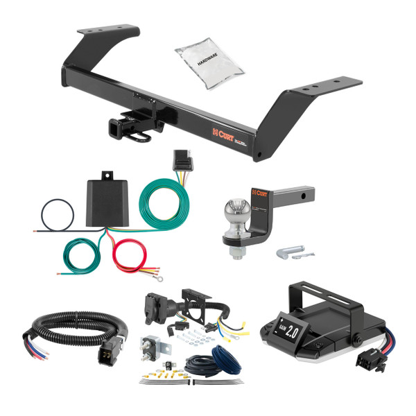 17-17 Lincoln MKZ 3.0L AWD only 1.25 CURT Trailer Hitch + Assure Proportional Brake Controller Kit HBCW1746 - CURT