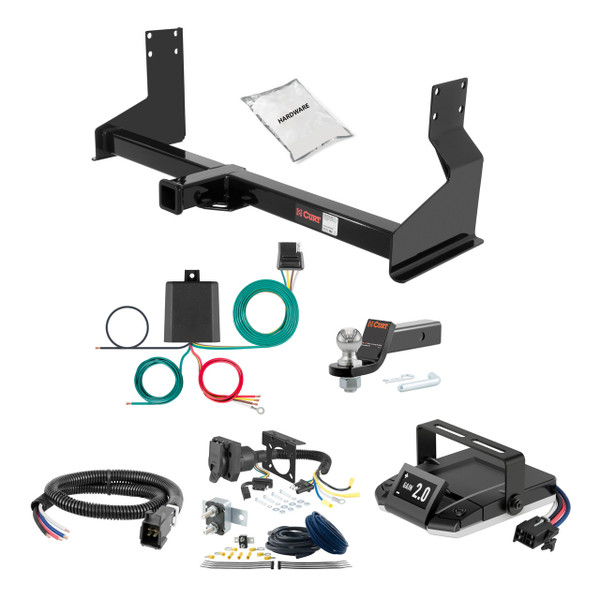 10-19 Mercedes-Benz Sprinter 3500 Cargo van, 144" WB with step bumper, excluding rear door step 2 CURT Trailer Hitch + Assure Proportional Brake Controller Kit HBCW1922 - CURT
