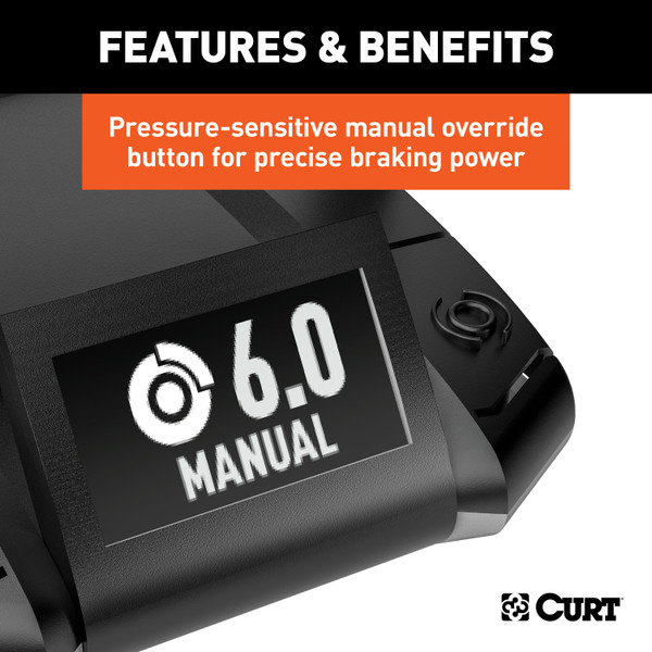 2011-2024 Dodge Durango with Factory Tow Package CURT Assure Proportional 1-4 Axel Auto Leveling Motion-Sensing Trailer Brake Controller