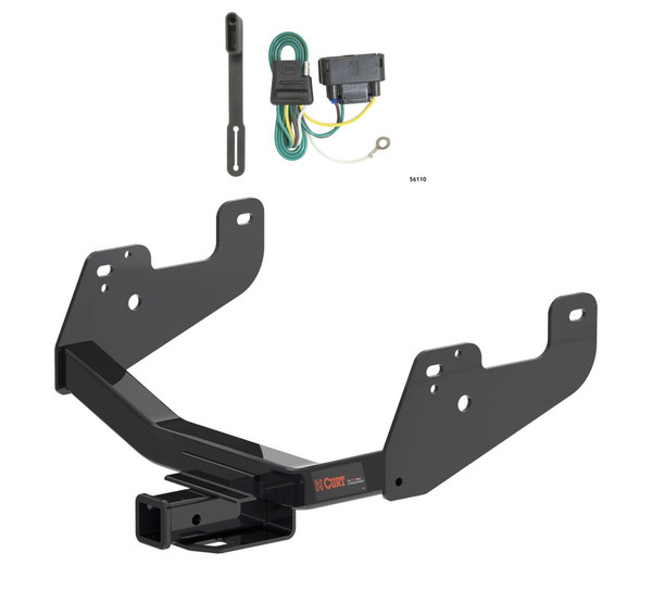 2015 - 2019 Ford F-150 With factory receiver Curt 2", Class 4 Trailer Tow Hitch + 4-flat Wiring Kit 14021 - CURT