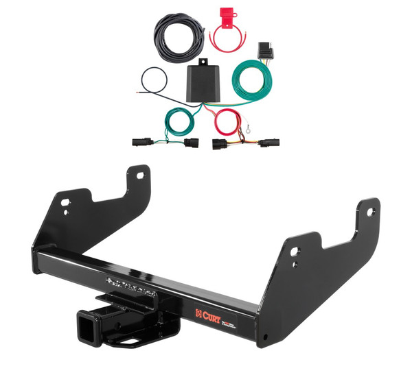 2021 - 2023 Ford F-150 w/ LED Tailights Excluding factory receiver or Police Responder Curt 2", Class 4 Trailer Tow Hitch + 4-way Wiring Kit 14017 - CURT