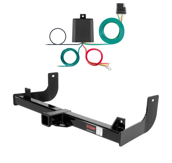 2009 Ford F-150 Excluding factory receiver Curt 2", Class 4 Trailer Tow Hitch + 4-flat Wiring Kit 14002 - CURT