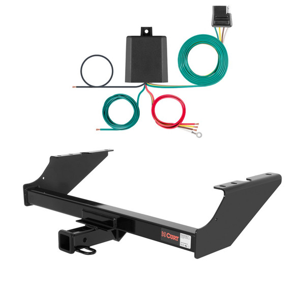 2005 - 2016 Ford F-250 Super Duty Excluding 20" spare tire Curt 2", Class 3 Trailer Tow Hitch + 4-flat Wiring Kit 13014 - CURT