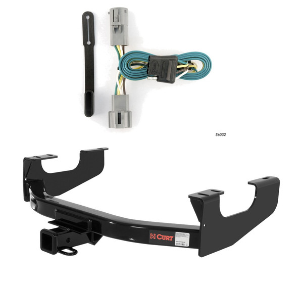 2005 - 2007 Ford F-350 Super Duty Excluding cab & chassis Curt 2", Class 4 Trailer Tow Hitch + 4-flat Wiring Kit 14355 - CURT
