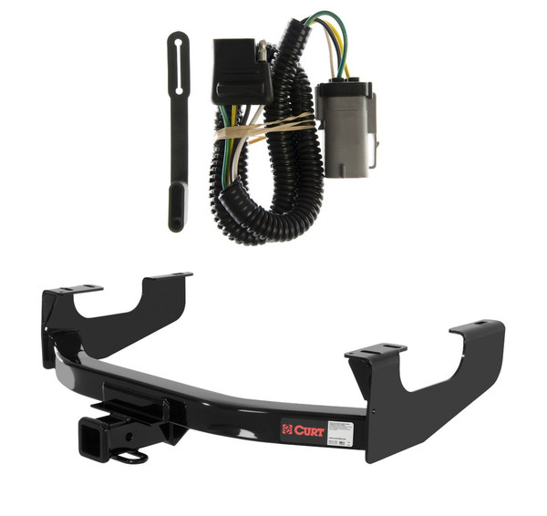 2002 - 2004 Ford F-350 Super Duty Excluding cab & chassis Curt 2", Class 3 Trailer Tow Hitch + 4-flat Wiring Kit 13355 - CURT