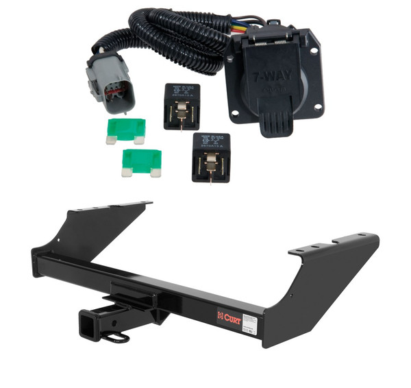 1999 - 2001 Ford F-250 Super Duty Excluding 20" spare tire Curt 2", Class 3 Trailer Tow Hitch + 7-way Wiring Kit 13014 - CURT