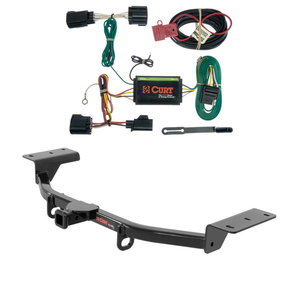 2013 - 2014 Ford Focus Hatchback, ST Curt 1-1/4", Class 1 Trailer Tow Hitch + 4-flat Wiring Kit 11431 - CURT