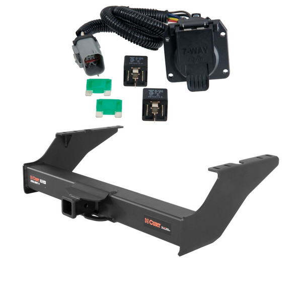 1999 - 2001 Ford F-350 Super Duty Excluding cab & chassis Curt 2", Class 5 Trailer Tow Hitch + 7-way Wiring Kit 15410 - CURT