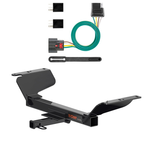 2018 GMC Terrain Excluding diesel Curt 1-1/4", Class 2 Trailer Tow Hitch + 4-flat Wiring Kit 12201 - CURT
