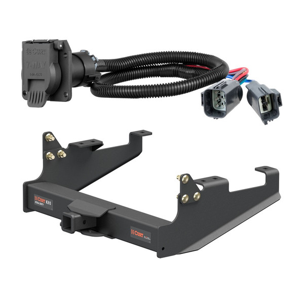 2020 - 2026 Ford F-350 Super Duty Cab & chassis with 34" frame width (O.D.) Curt 2", Class 5 Trailer Tow Hitch + 7-way Wiring Kit 15402 - CURT