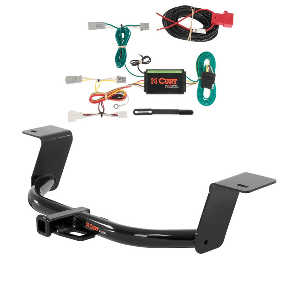2013 - 2017 Honda Accord Sedan w/o LED Tailights Curt 1-1/4", Class 1 Trailer Tow Hitch + 4-flat Wiring Kit 11681 - CURT