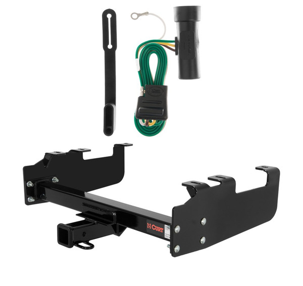 1975 - 1978 GMC C25 With 10" step bumper Curt 2", Class 3 Trailer Tow Hitch + 4-flat Wiring Kit 13099 - CURT
