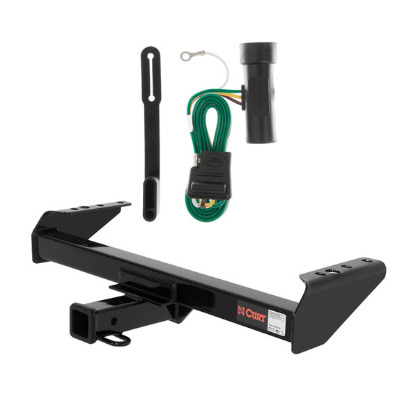 1975 - 1978 GMC C25 Excluding with 10" step bumper Curt 2", Class 3 Trailer Tow Hitch + 4-flat Wiring Kit 13028 - CURT