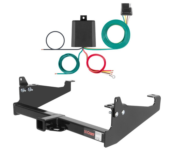 2000 - 2019 Ford F-650 Cab & chassis with 34" frame width (O.D.) Curt 2", Class 4 Trailer Tow Hitch + 4-flat Wiring Kit 14048 - CURT