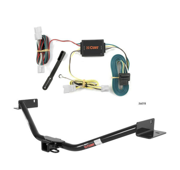 2010 - 2012 Hyundai Santa Fe Curt 2", Class 3 Trailer Tow Hitch + 4-flat Wiring Kit 13073 - CURT