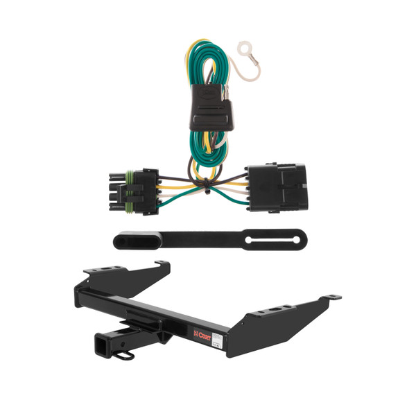 1988 - 1999 GMC K1500 Excluding dual exhaust or 10" step bumper or Curt 2", Class 4 Trailer Tow Hitch + 4-flat Wiring Kit 14081 - CURT
