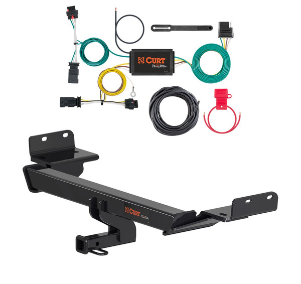 2017 Jeep Compass Built in Mexico Curt 1-1/4", Class 2 Trailer Tow Hitch + 4-flat Wiring Kit 12174 - CURT