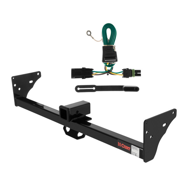 85 - 97 Chevrolet S10 With roll pan bumper Curt 2", Class 3 Trailer Tow Hitch + 4-flat Wiring Kit 13920 - CURT