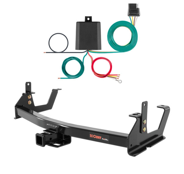 2015 - 2019 Chevrolet Silverado 2500 HD 6' bed, excluding factory receiver, Tommy Gate lift or cab & chassis Curt 2", Class 4 Trailer Tow Hitch + 4-flat Wiring Kit 14009 - CURT