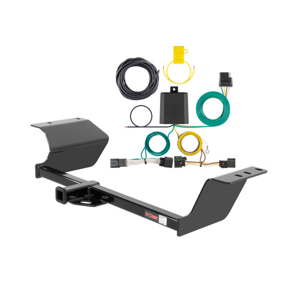 2012 - 2016 Chevrolet Sonic Sedan Curt 1-1/4", Class 1 Trailer Tow Hitch + 4-flat Wiring Kit 11240 - CURT