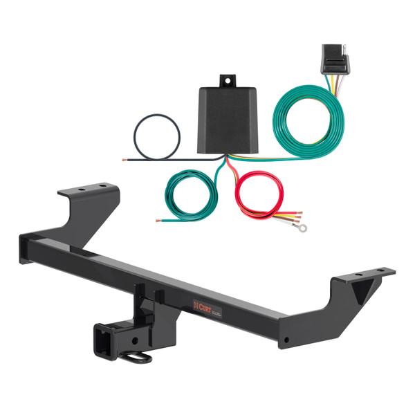 22 - 24 Volkswagen Taos Curt 2", Class 3 Trailer Tow Hitch + 4-flat Wiring Kit 13496 - CURT