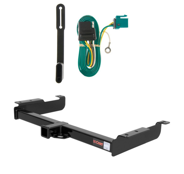 1996 - 2002 Chevrolet Express 1500 Curt 2", Class 3 Trailer Tow Hitch + 4-flat Wiring Kit 13040 - CURT