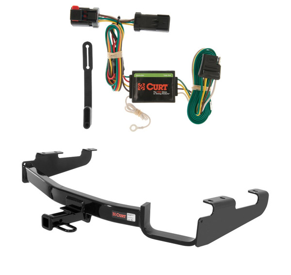 2001 - 2003 Chrysler Town & Country Excluding Stow 'n Go Curt 1-1/4", Class 2 Trailer Tow Hitch + 4-flat Wiring Kit 12362 - CURT