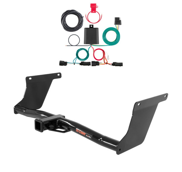 2013 - 2016 Ford Escape Excluding S Curt 2", Class 3 Trailer Tow Hitch + 4-flat Wiring Kit 13131 - CURT
