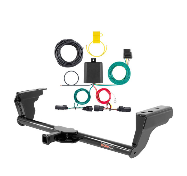 2019 - 2024 Ford Edge SE & SEL only Curt 1-1/4", Class 2 Trailer Tow Hitch + 4-flat Wiring Kit 12140 - CURT