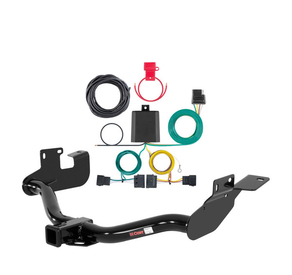 2008 - 2012 Ford Escape Without factory 1-1/4" receiver hitch Curt 2", Class 3 Trailer Tow Hitch + 4-flat Wiring Kit 13650 - CURT