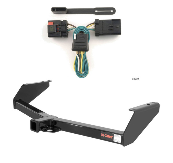 2001 - 2003 Dodge Van (full size) Excluding factory step bumper Curt 2", Class 3 Trailer Tow Hitch + 4-flat Wiring Kit 13015 - CURT
