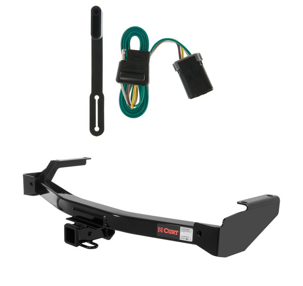 1999 - 2000 Dodge Van (full size) With factory step bumper Curt 2", Class 3 Trailer Tow Hitch + 4-flat Wiring Kit 13590 - CURT