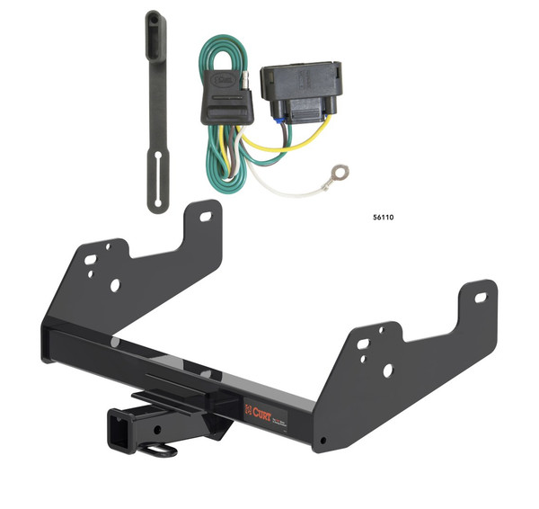 2021 - 2023 Ford F-150 Excluding factory receiver or Police Responder Curt 2", Class 3 Trailer Tow Hitch + 4-flat Wiring Kit 13475 - CURT